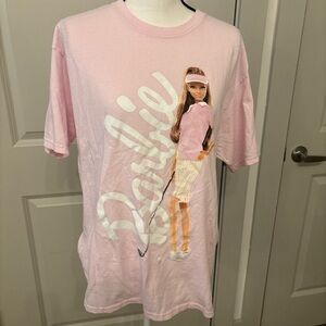 Pink Barbie golfer graphic logo tee size L